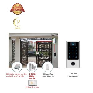 P560Com3 Khóa vân tay cửa cổng 10.000 người dùng, có chìa cơ